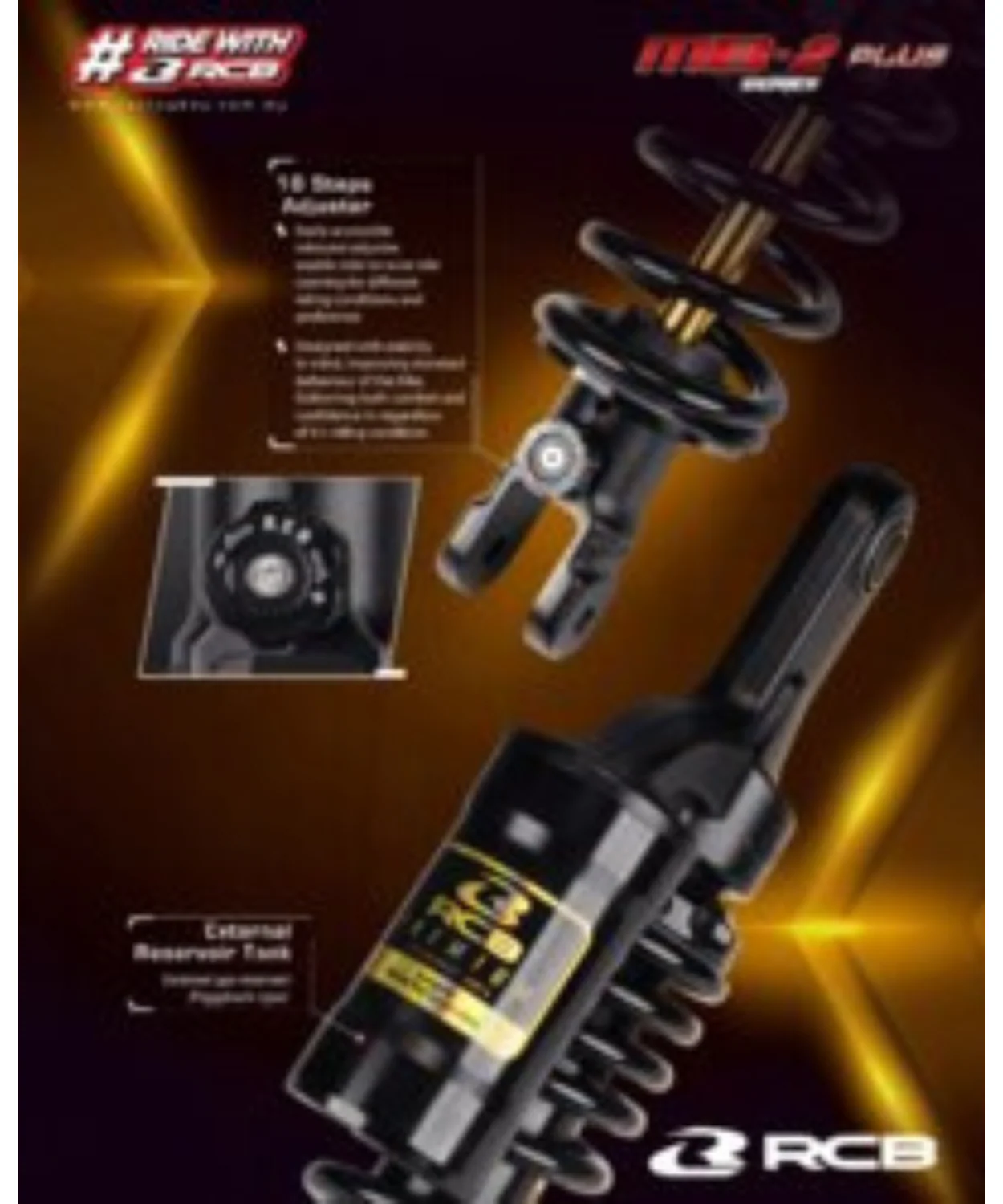 RCB MB-2 Plus Series Suspension Rear Shock Absorber For Aerox – 01A0246T - Image 4