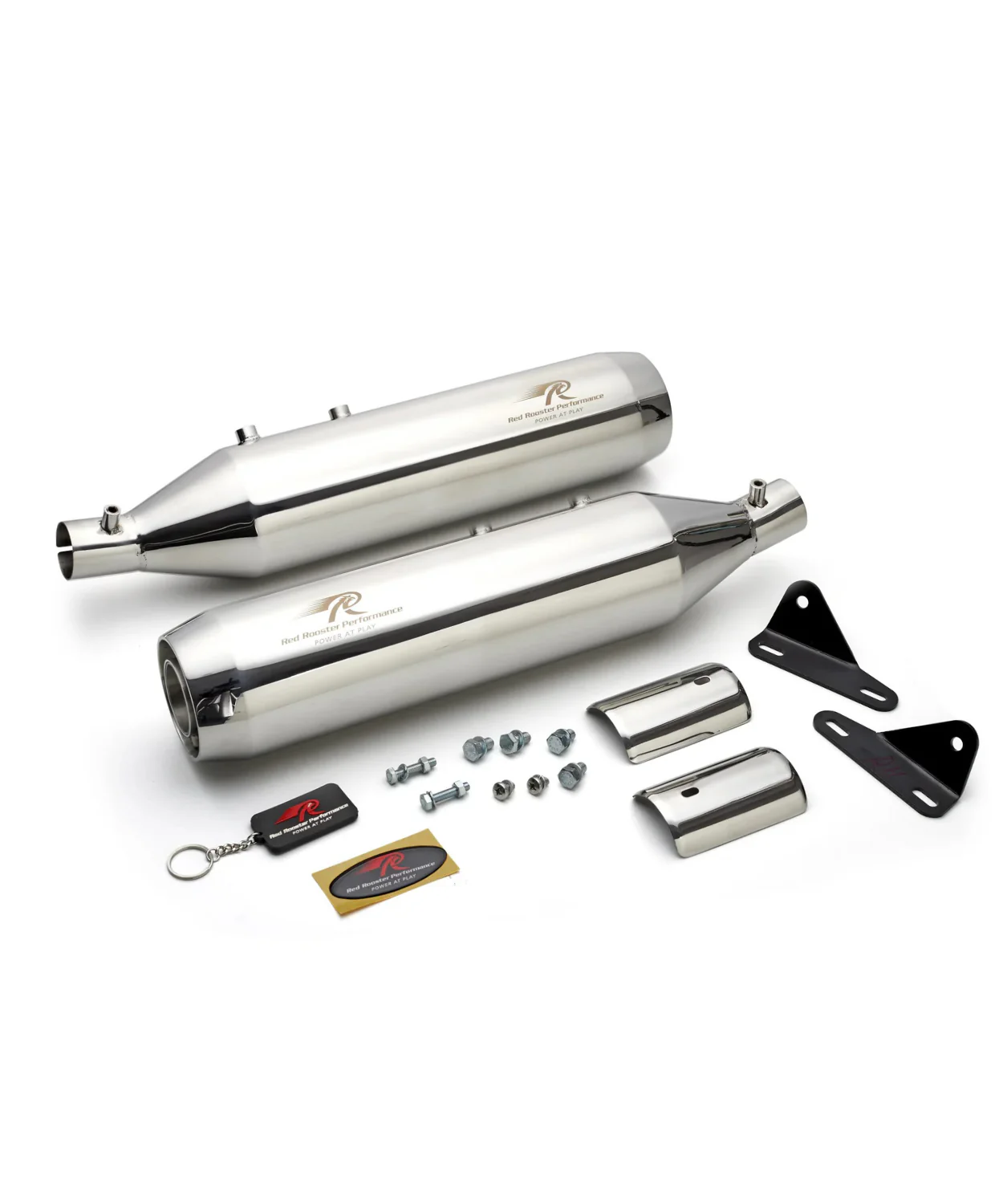Red Rooster Performance Astral 2.0 Exhaust for Royal Enfield Super Meteor 650 - Silver Polish - Image 2