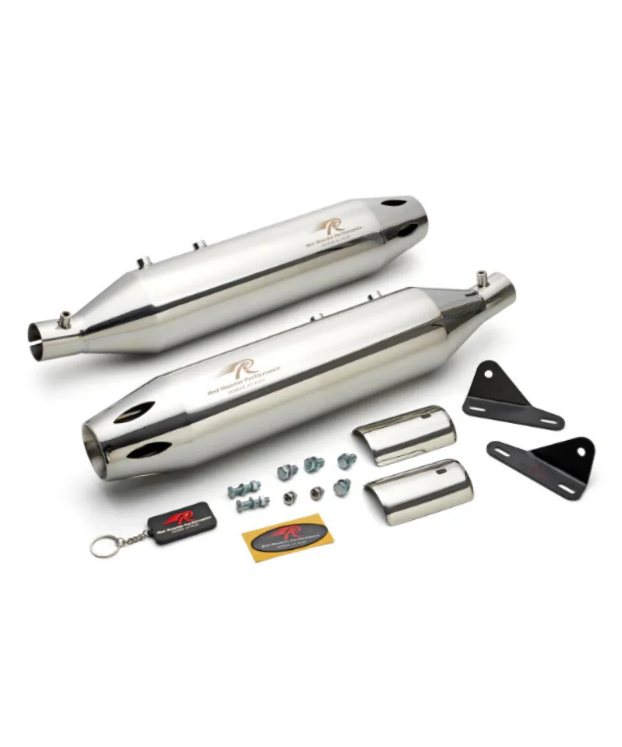 Red Rooster Performance Astral Pro Exhaust for Royal Enfield Super Meteor 650 - Silver Polish - Image 2