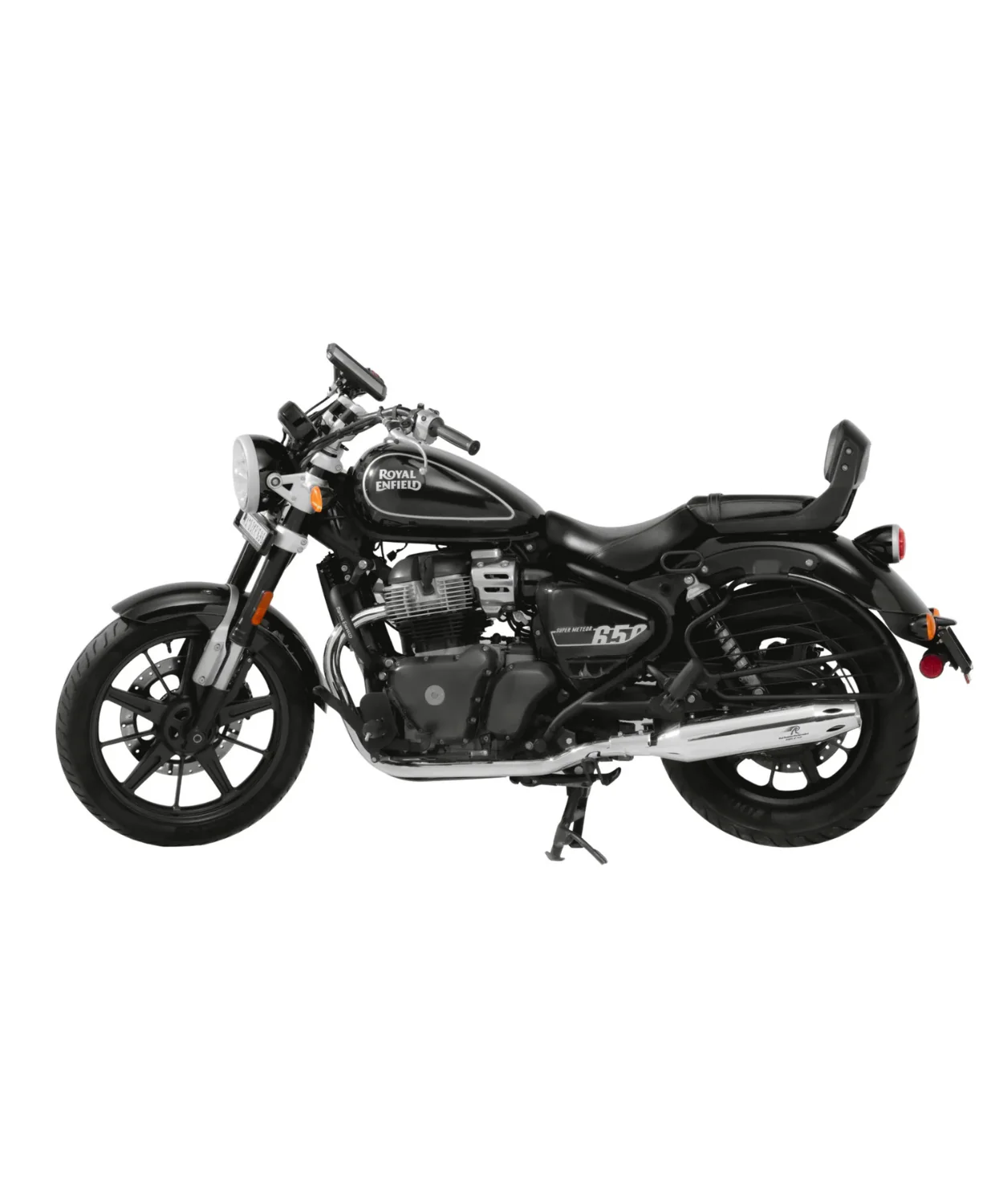 Red Rooster Performance Astral Pro Exhaust for Royal Enfield Super Meteor 650 - Silver Polish - Image 3