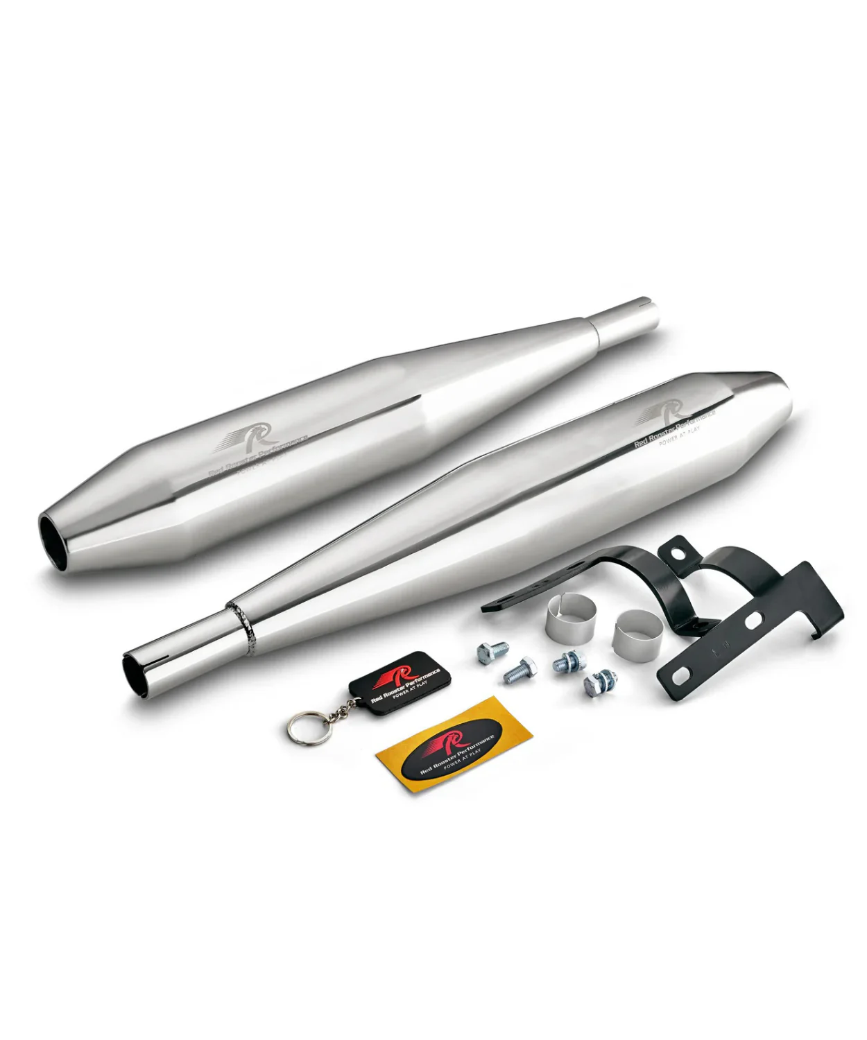 Red Rooster Performance Celesta Pro Exhaust for Jawa 42 / Jawa Classic / Yezdi Roadste - Silver Polish - Image 2