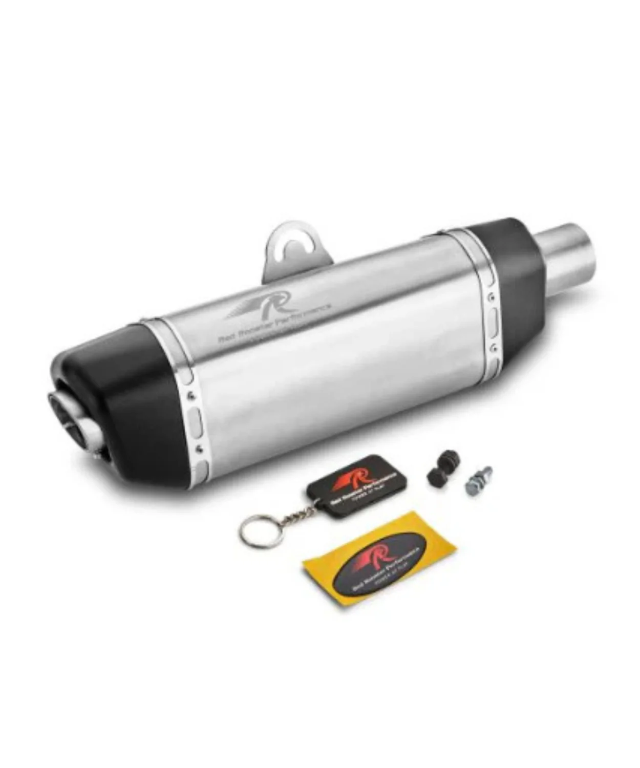 Red Rooster Performance Galactic Exhaust for KTM Duke 250 / 390 / RC 390 / ADV 390 / 250 (With Bend Pipe) - Silver - Image 2