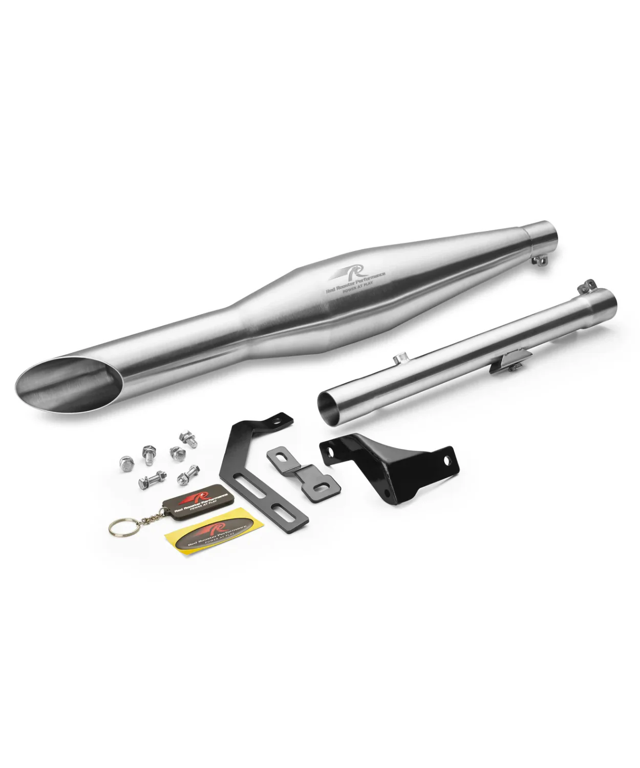 Red Rooster Performance Rumbler Ace Exhaust For Classic Reborn 350 / Meteor 350 / Goan Classic 350 /Bullet 350(2025) - Silver Matte - Image 2