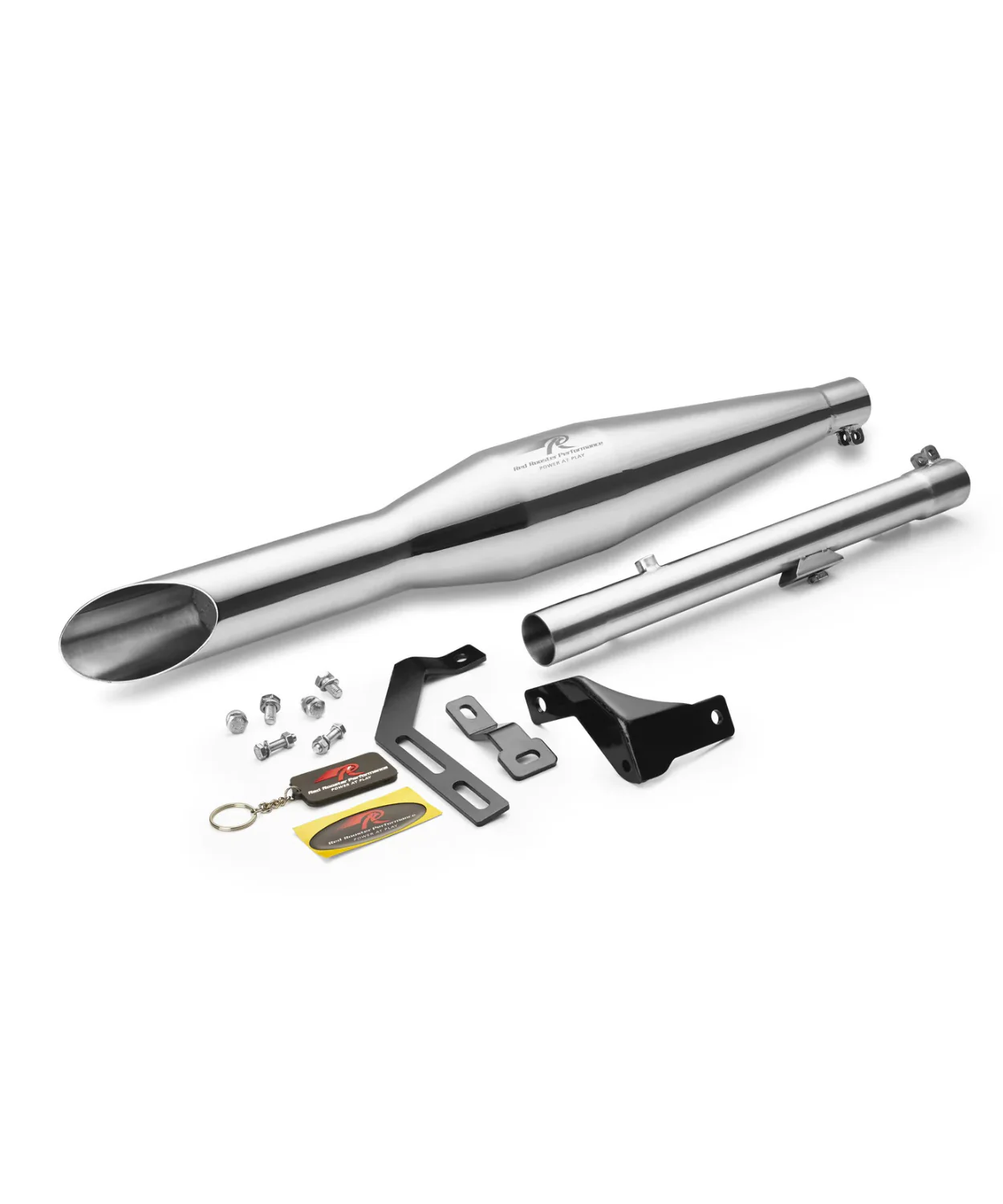 Red Rooster Performance Rumbler Ace Exhaust For Classic Reborn 350 / Meteor 350 / Goan Classic 350 /Bullet 350(2025) - Silver Polish - Image 2