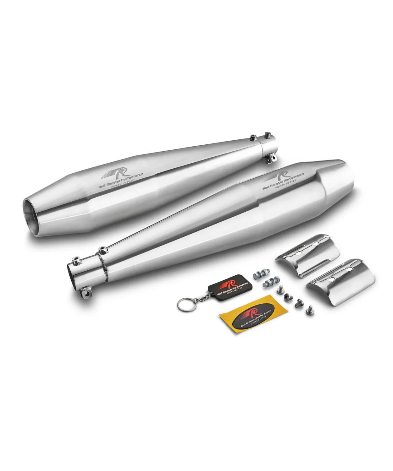 Red Rooster Performance Stellar Exhaust For Royal Enfield Interceptor 650 / GT 650 - Silver Polish - Image 2