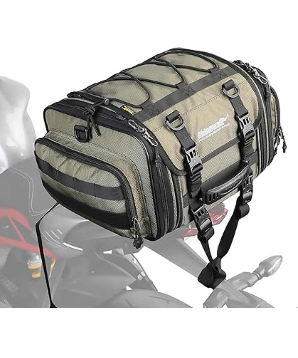 Rhinowalk Deluxe Cruiser Tail Bag 26L - Olive - MT4026 - Image 2