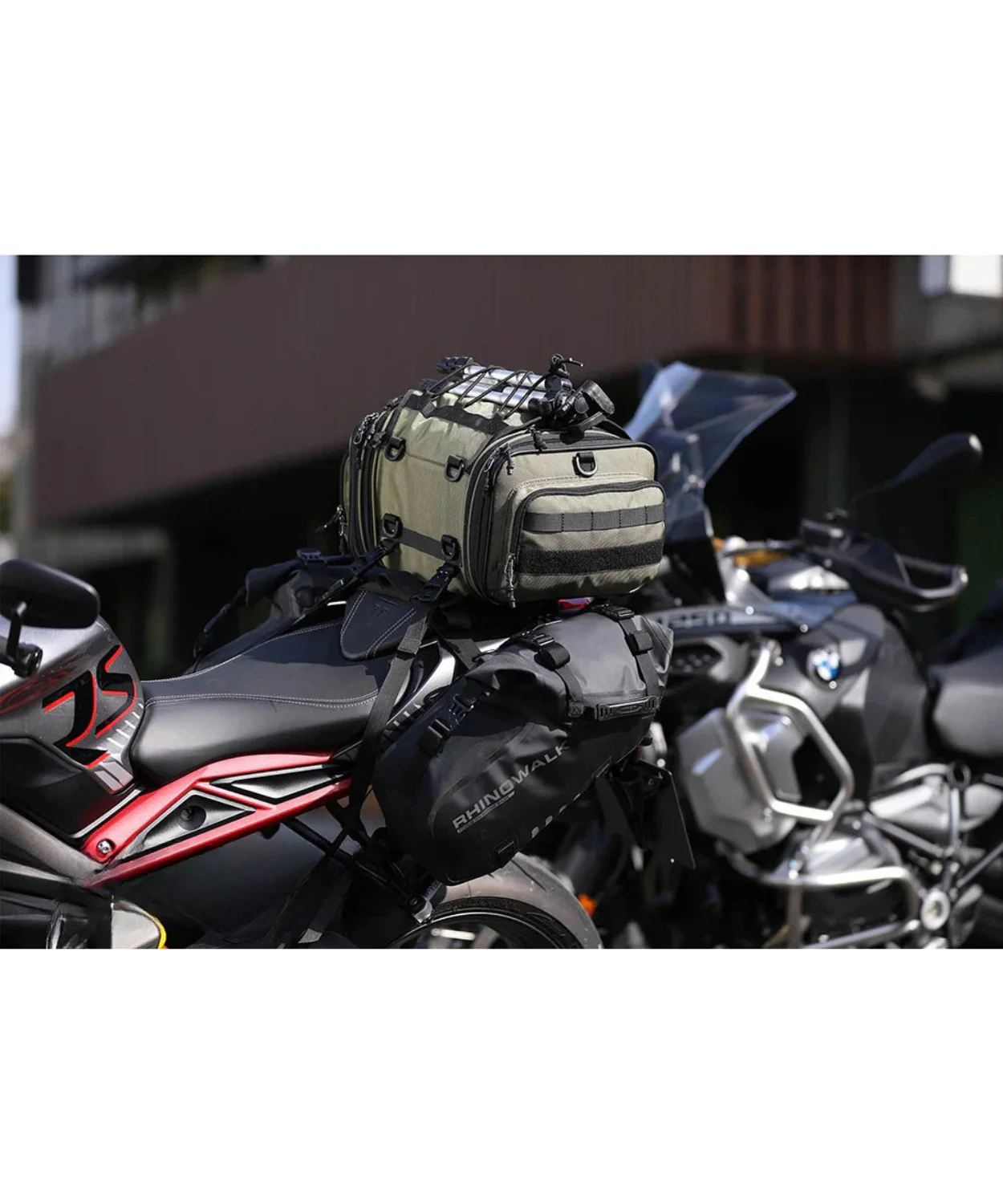 Rhinowalk Deluxe Cruiser Tail Bag 26L - Olive - MT4026 - Image 3