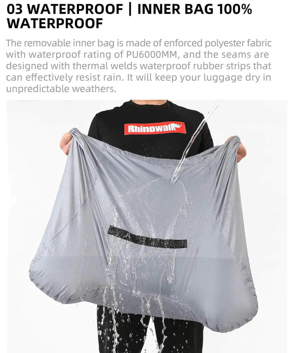 Rhinowalk 50L Waterproof Tail Bag - MT3550 - Image 10