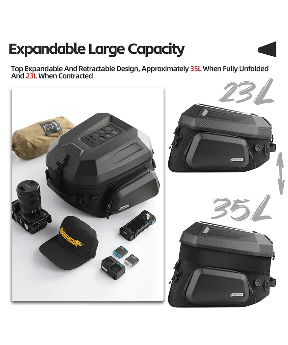 Rhinowalk Hard Shell Tail Bag 35L Carbon Black - MFT2310 - Image 4