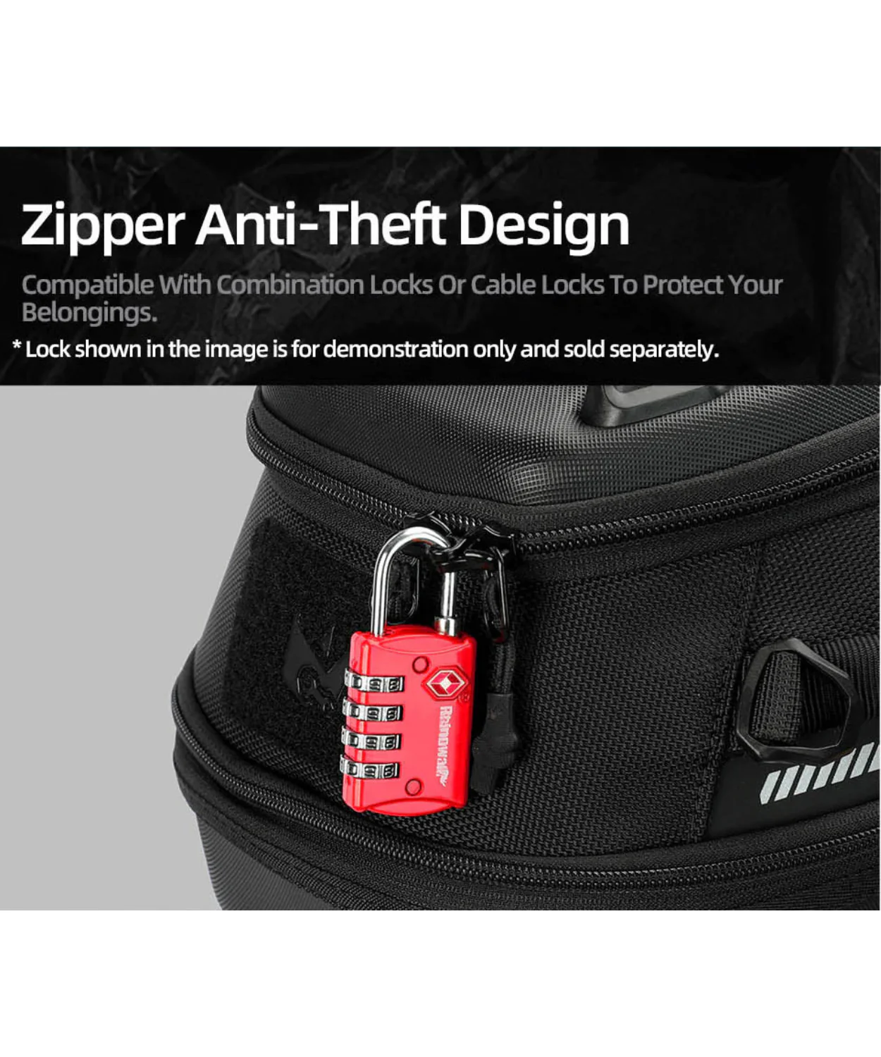 Rhinowalk Mechanic Series X Magnetic Tanklock Bag 5.6L - Black - MJX2011BK (Tanklock Ring Sold Separately) - Image 16