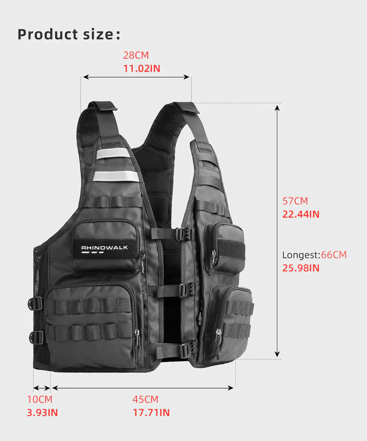 Rhinowalk Motorcycle Vest - M1012BK - Image 7