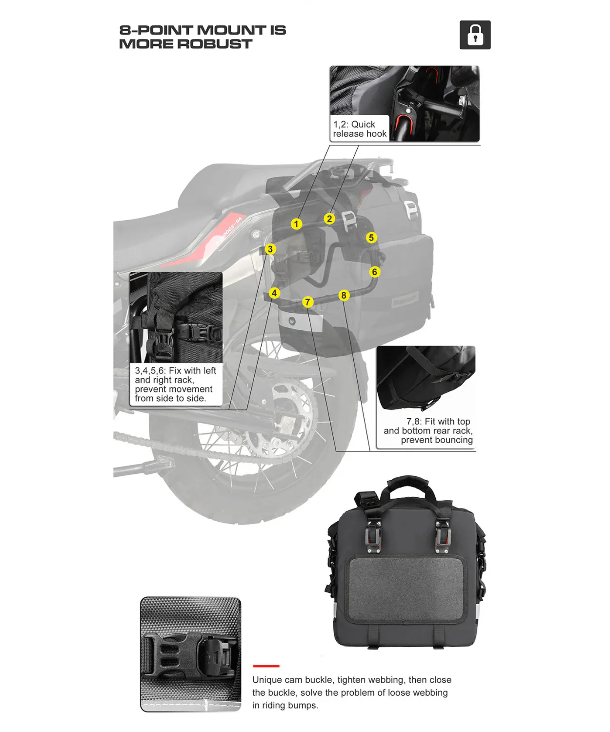 Rhinowalk Sturdy Drift Tail Bag 20L - MT2040 - Image 7