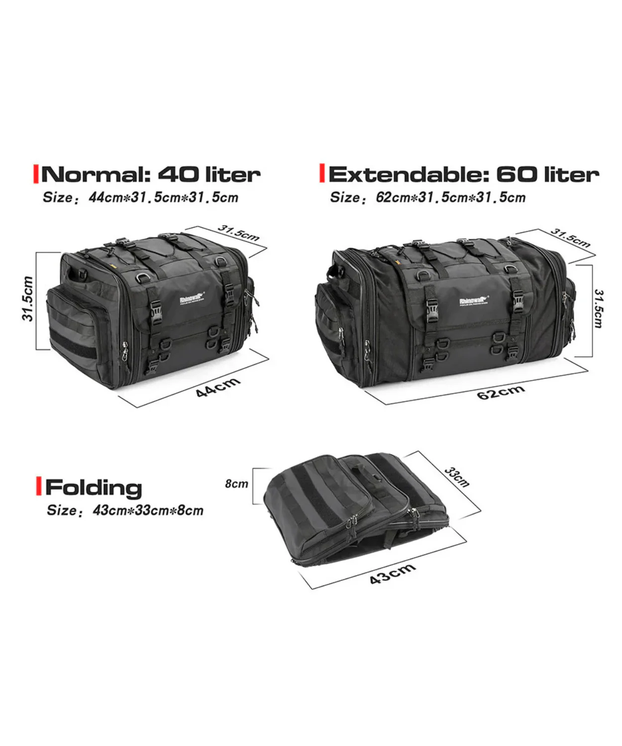 Rhinowalk Tail Bag 60L - MT4060 - Image 8