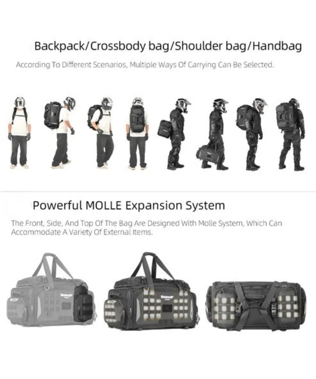 Rhinowalk Mechanics Series Tail Bag 70L - MJX2003BK - Image 6