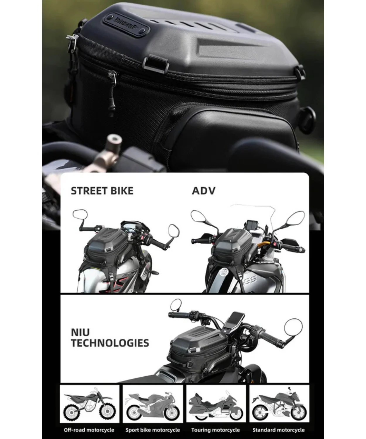Rhinowalk Hard Shell Fuel Tank Bag 18L - MTR3001 - Image 3