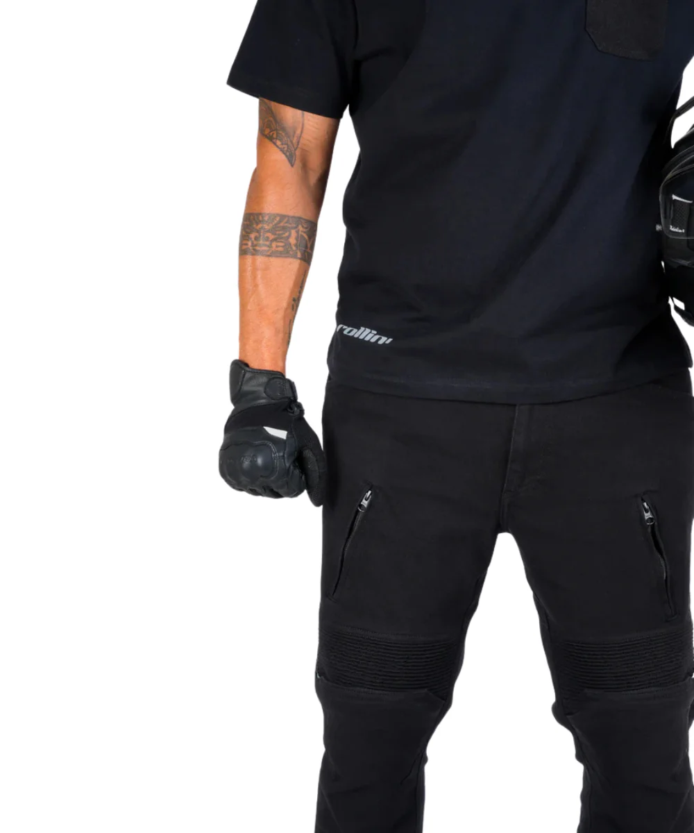 Rollin Denims Genesis 2.0 CORE-X Riding Jeans with Armour - Jet Black - Image 2