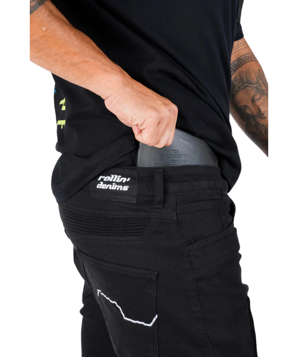 Rollin Denims Genesis 2.0 CORE-X Riding Jeans with Armour - Jet Black - Image 5