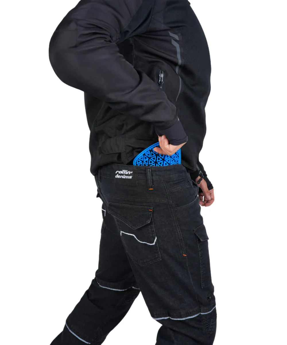 Rollin Denims Genesis 2.0 CORE-X Riding Jeans with Armour - Jet Black - Image 7