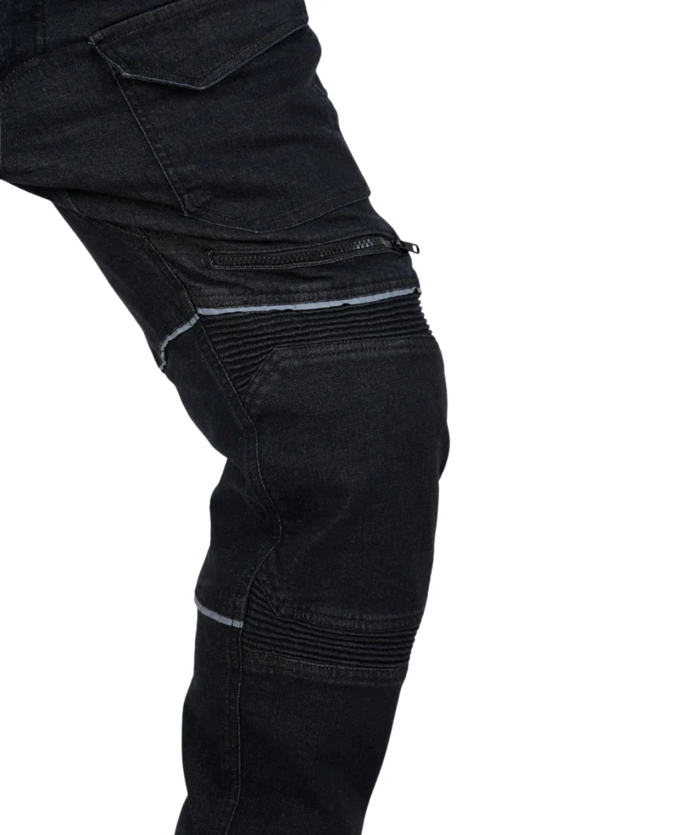 Rollin Denims Outlaw CORE-X Riding Cargo Jeans with Armour - Charcoal Black - Image 2