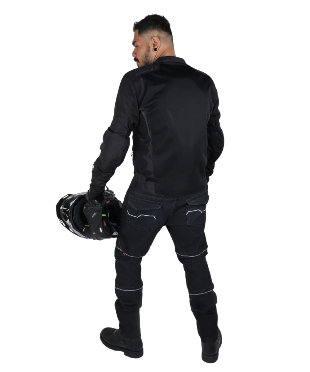 Rollin Denims Outlaw CORE-X Riding Cargo Jeans with Armour - Charcoal Black - Image 3