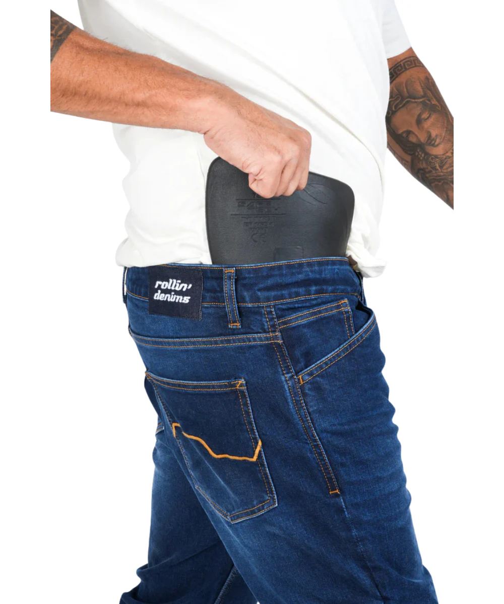 Rollin Denims Shadow 2.0 CORE-X Riding Jeans with Armour - Dark Blue - Image 5
