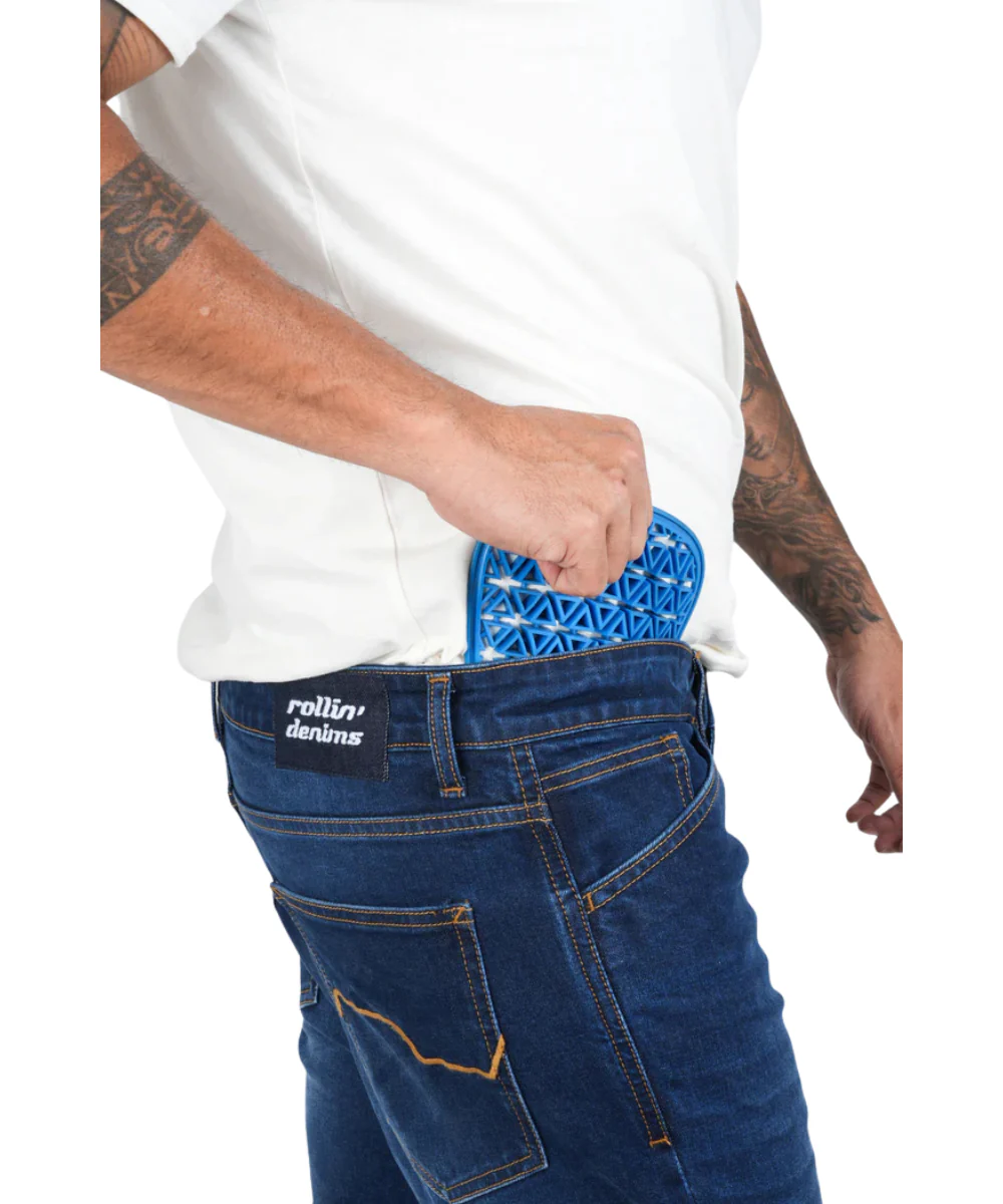 Rollin Denims Shadow 2.0 CORE-X Riding Jeans with Armour - Dark Blue - Image 6