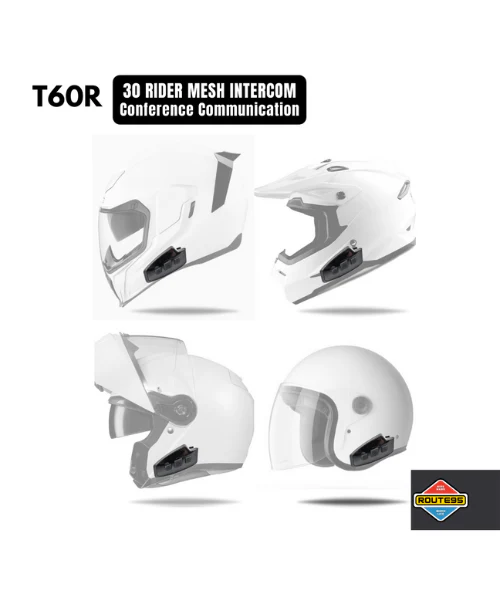 Route95 T60R Mesh HD Universal Intercom and Bluetooth Headset for Helmet - Image 9