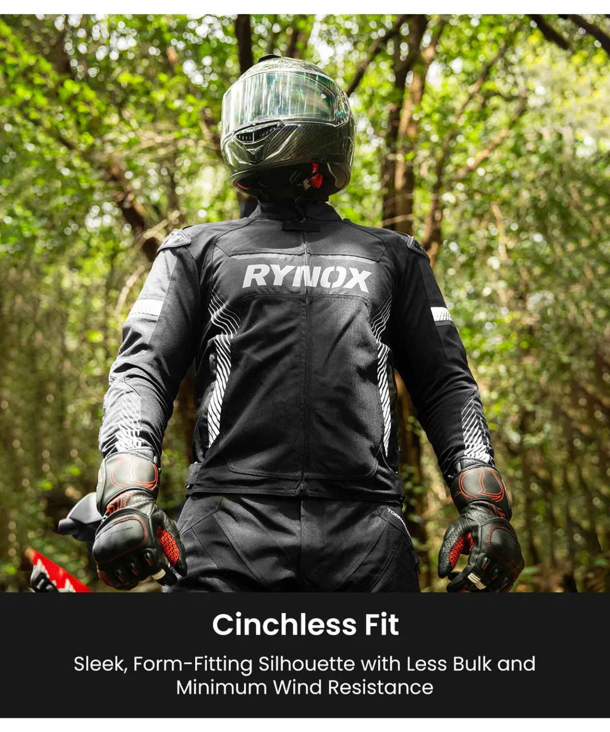 Rynox Apex Evo CE Certified Class AA Riding Jacket - Black White - Image 15