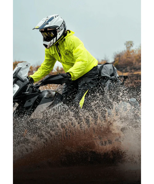 Rynox H2GO Pro 3 Rain Jacket - Hiviz Green - Image 5