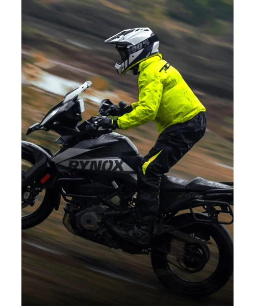 Rynox H2GO Pro 3 Rain Jacket - Hiviz Green - Image 6