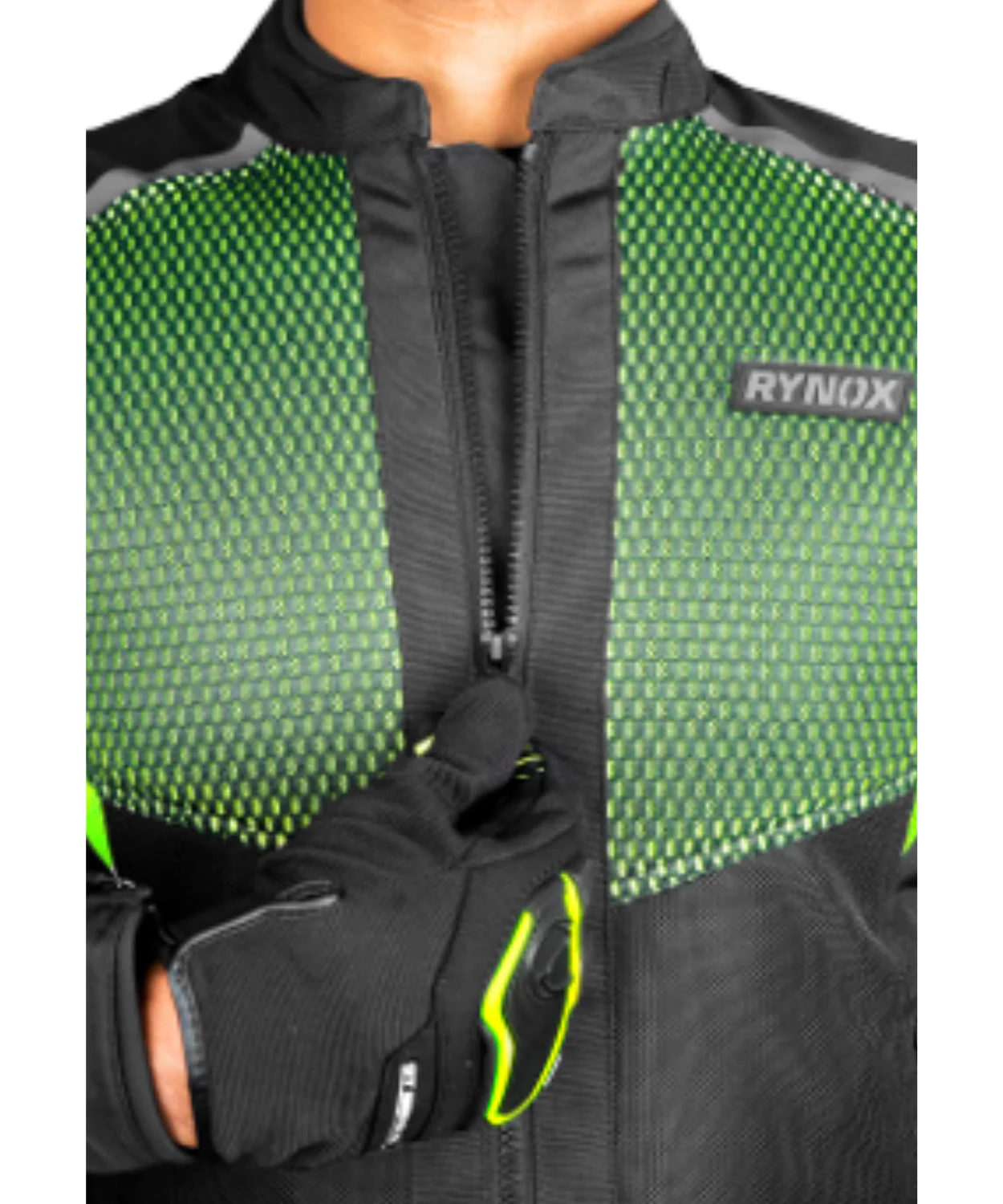 Rynox Helium GT3 Jacket - Black Hiviz Green - Image 4