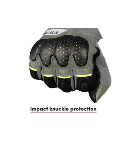 Scala Speed 2 Riding Gloves - Grey Green Hi Viz - Image 2