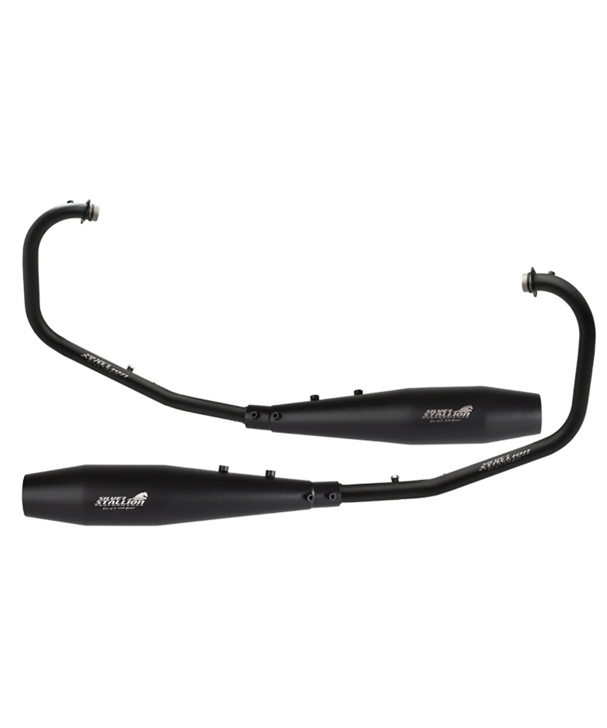 Silver Stallion RE Twins (Full System) Interceptor / GT 650 Performance Exhaust Systems - Black Matt