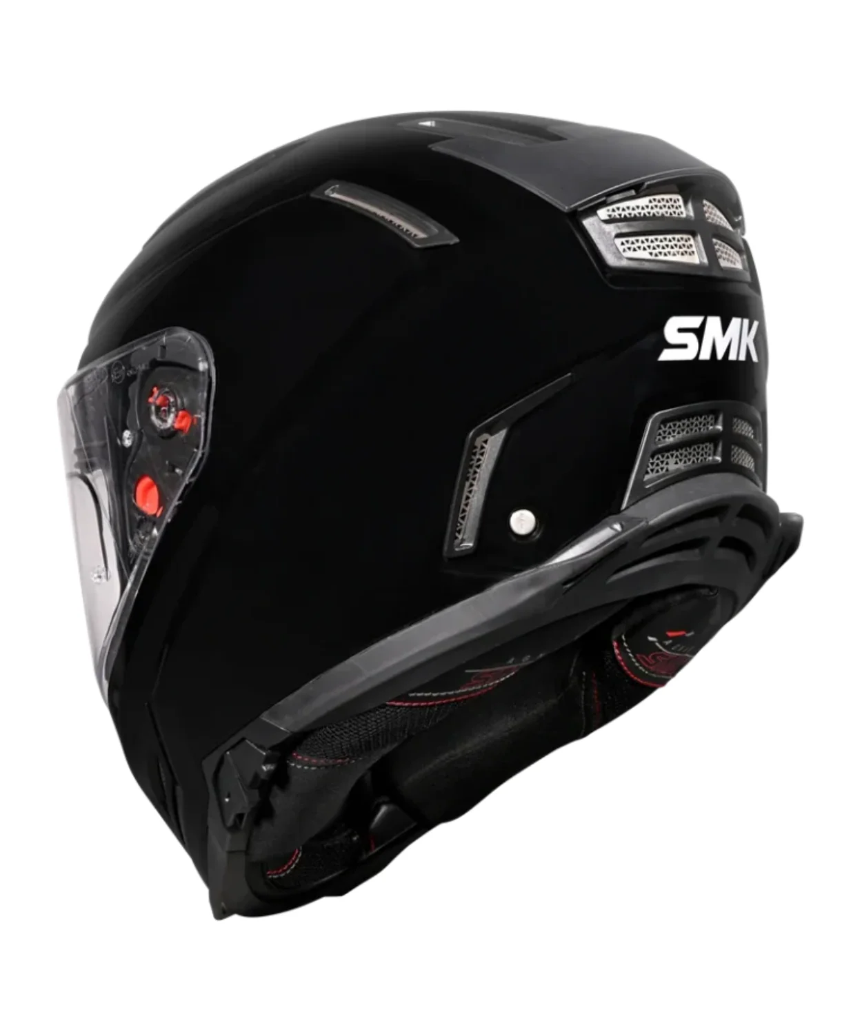 SMK Agnar Solid GL200 Full Face Helmet - Gloss Black - Image 4