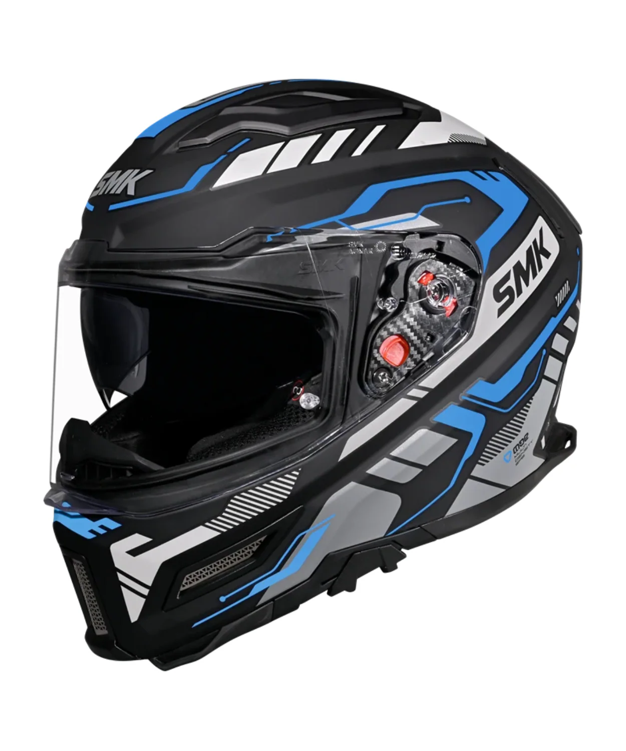SMK Agnar Tektron GRPS MA265 Full Face Helmet - Matt Black Blue Grey