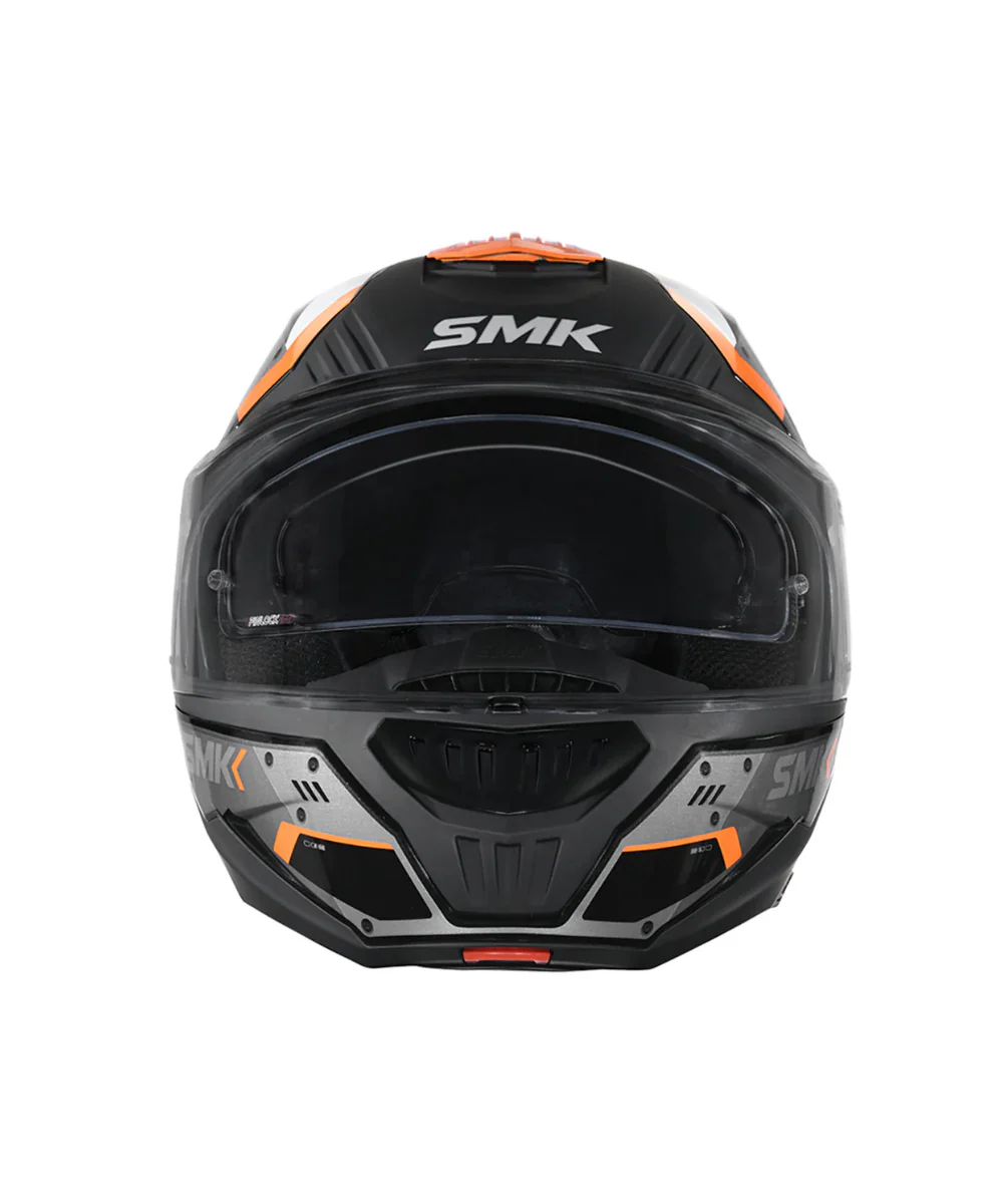 SMK Gullwing Tekker GL217 Gloss Black White Orange Helmet - Image 3