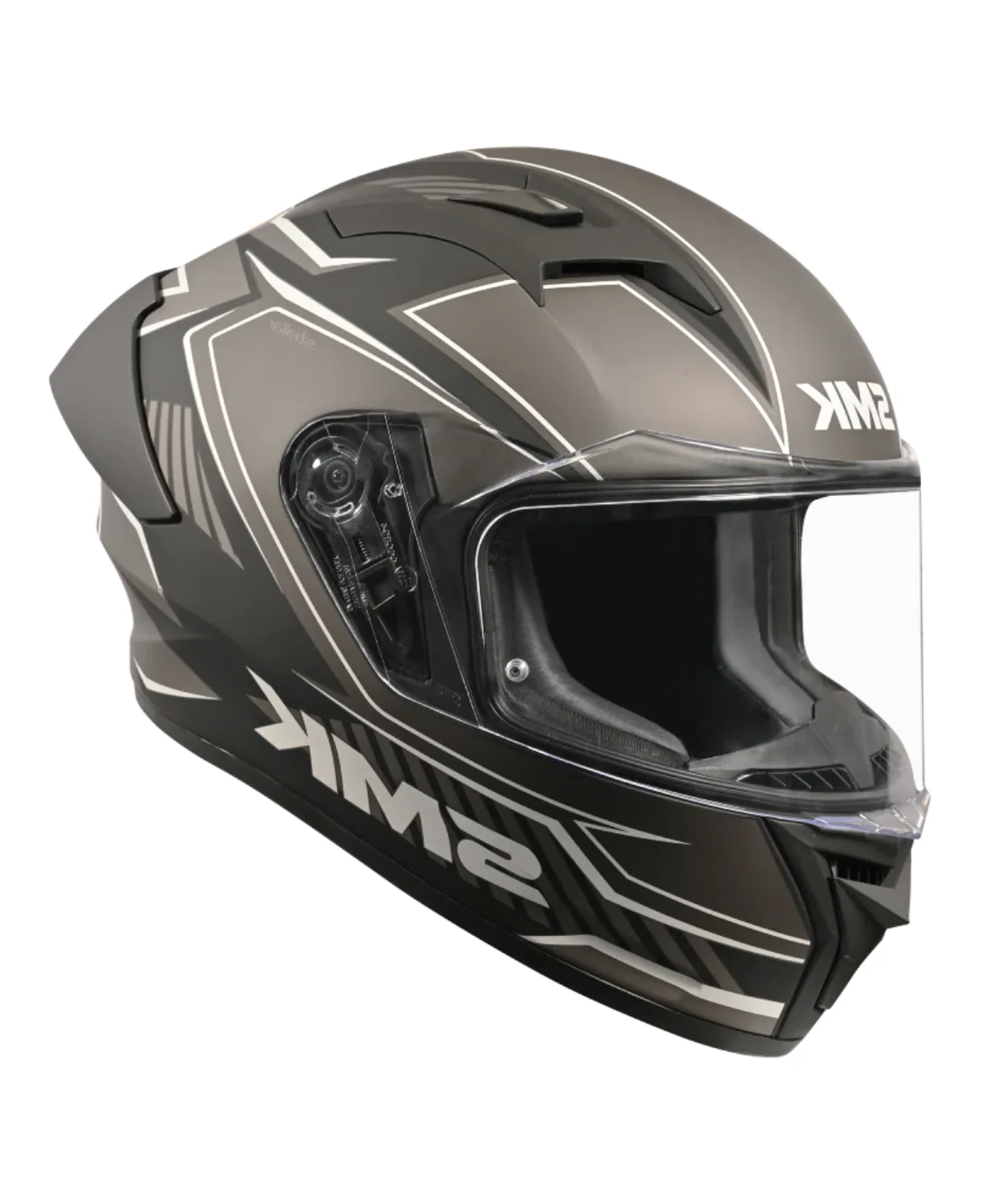 SMK Stellar Adox GRPS MA266 Full Face Helmet - Matt Black Grey - Image 2