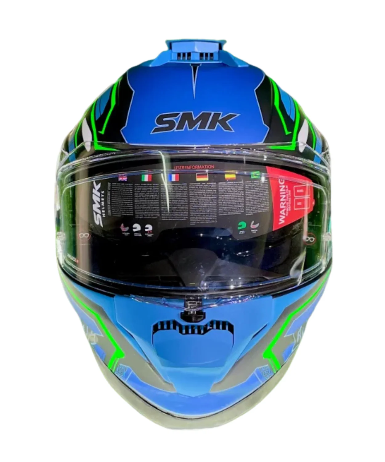 SMK Titan Panther Graphic MA258 Full Face Helmet - Matt Blue Green - Image 2