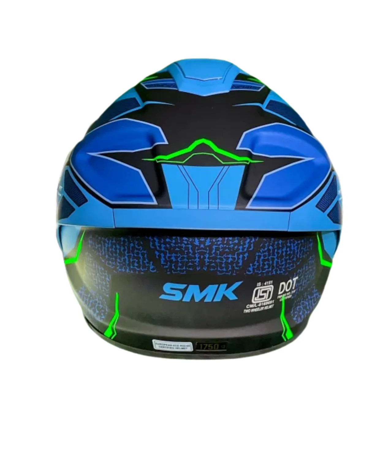 SMK Titan Panther Graphic MA258 Full Face Helmet - Matt Blue Green - Image 4