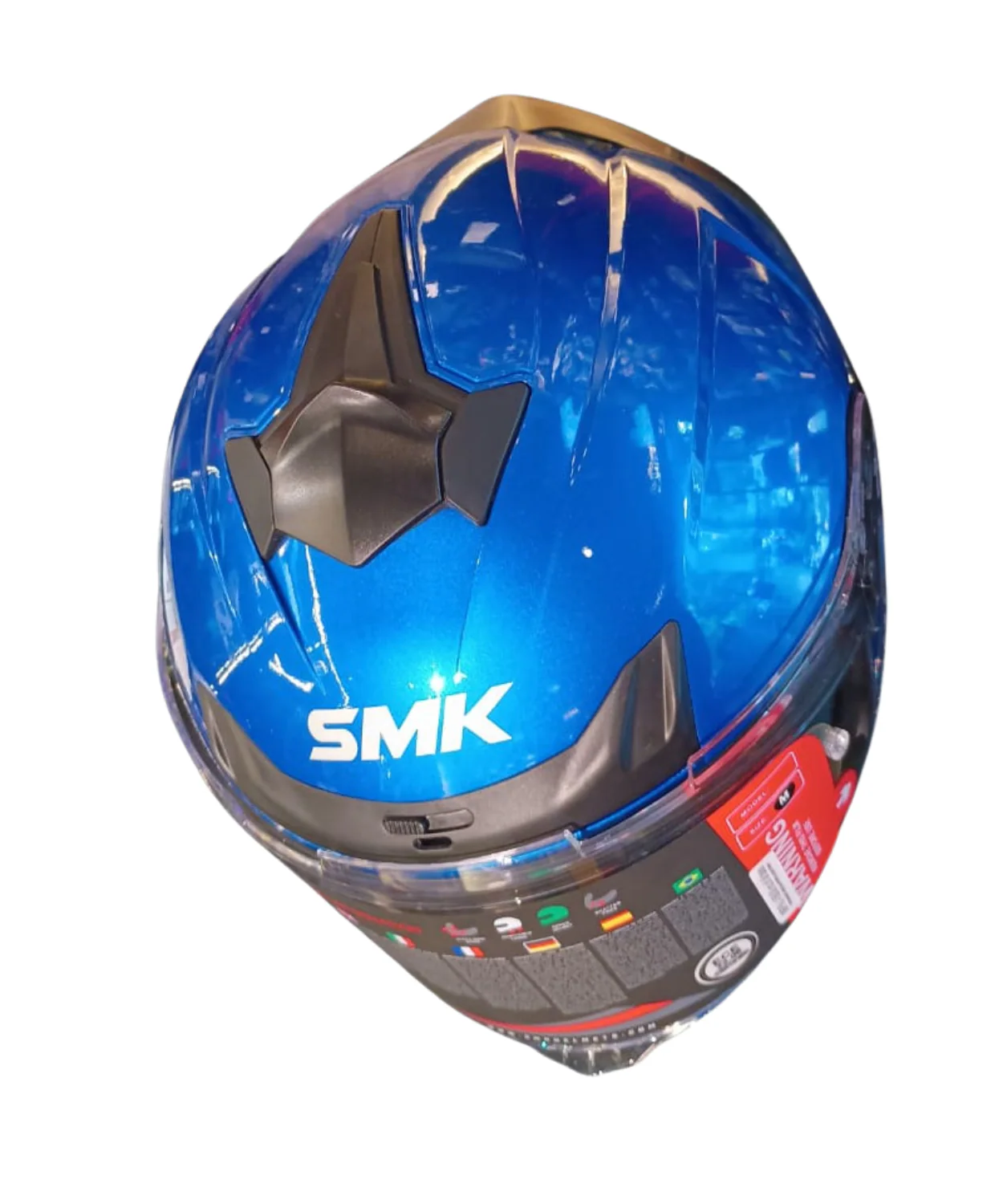 SMK Typhoon GL500 Helmet - Gloss Flame Blue - Image 4
