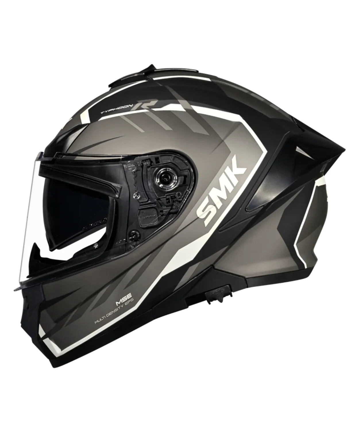 SMK Typhoon Aerot GRPS MA266 Full Face Helmet - Matt Black Grey - Image 3