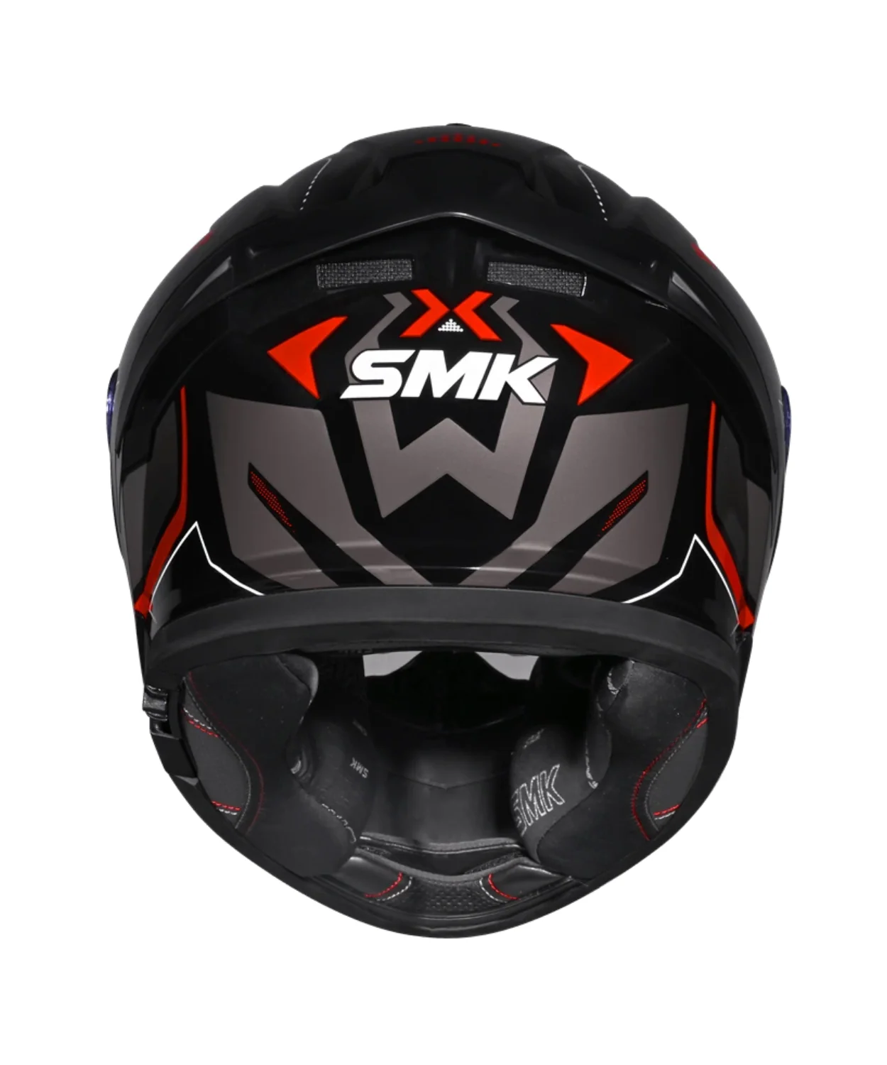 SMK Typhoon Azonix GRPS GL263 Full Face Helmet - Gloss Black Grey Red - Image 2