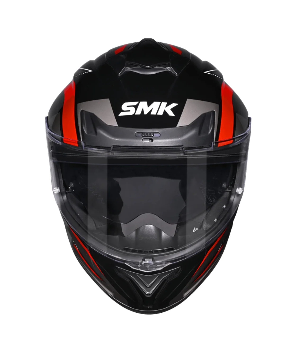 SMK Typhoon Azonix GRPS GL263 Full Face Helmet - Gloss Black Grey Red - Image 3