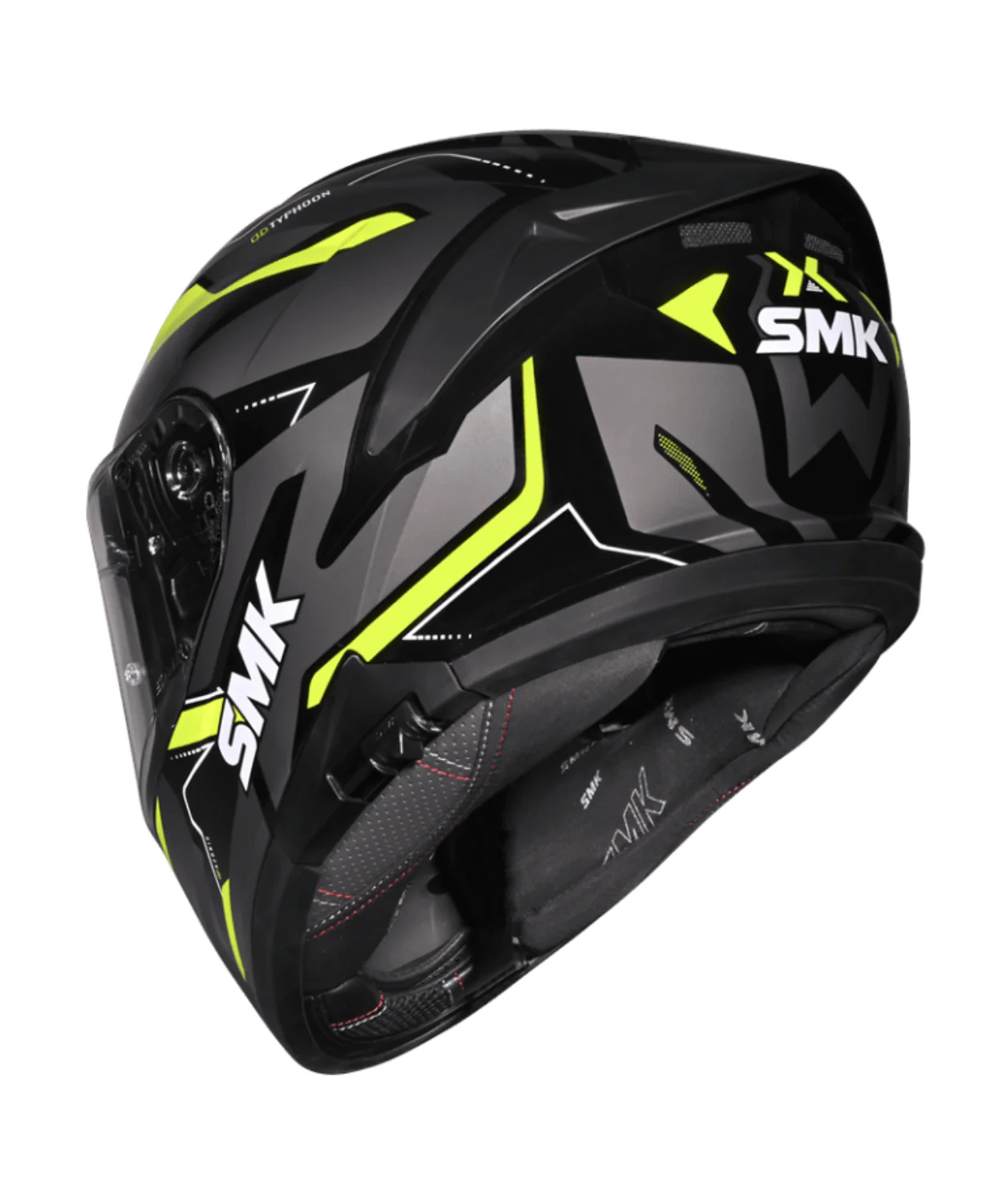 SMK Typhoon Azonix GRPS GL264 Full Face Helmet - Gloss Black Yellow - Image 4