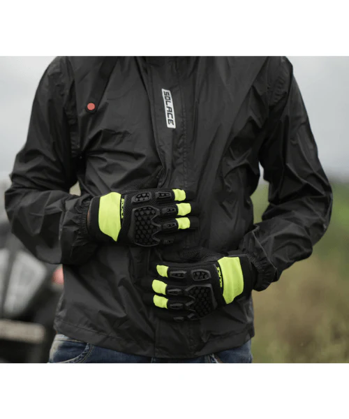 Solace AirX DualSport CE Riding Gloves - Neon Green - Image 4