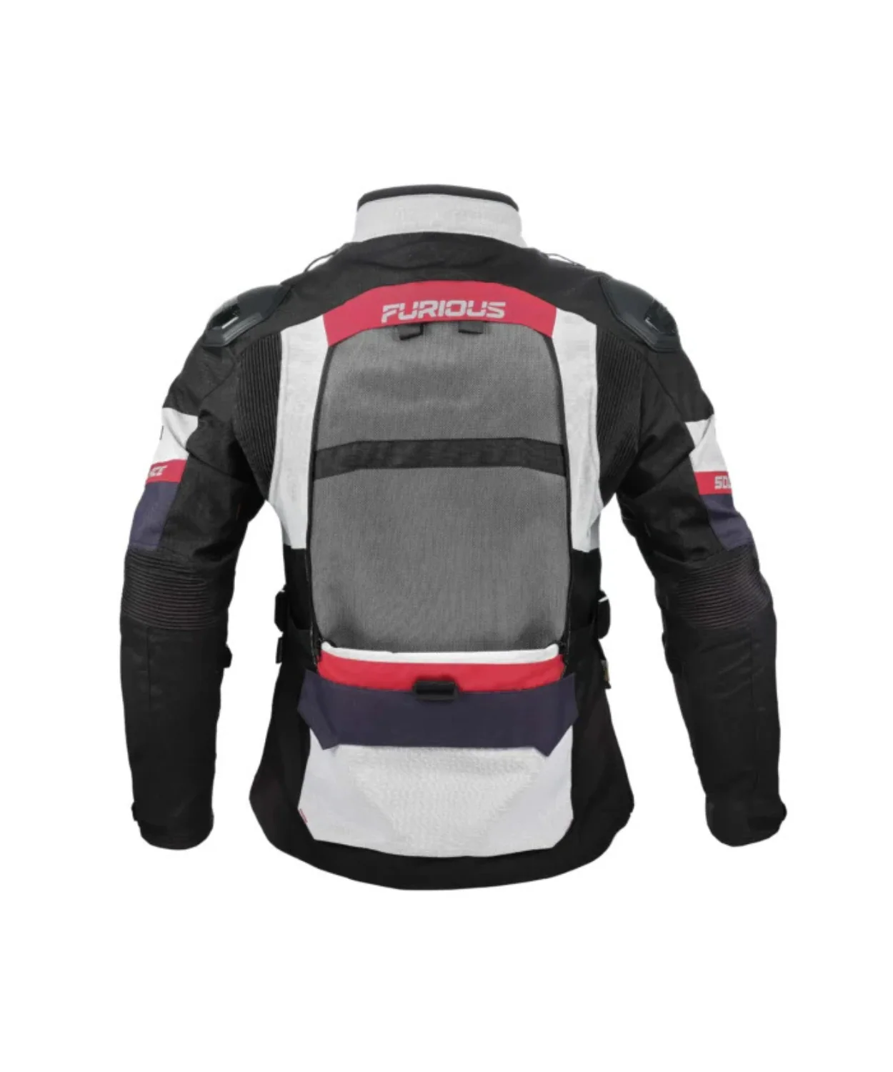 Solace Furious V4.0 Touring Jacket - Grey Black Red - Image 5