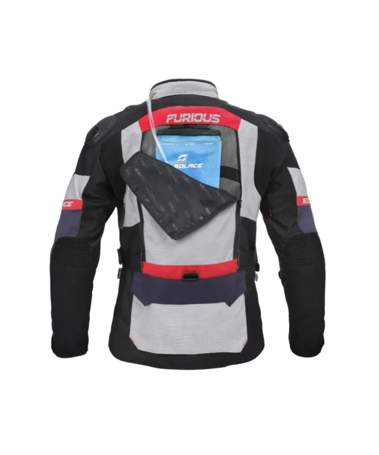 Solace Furious V4.0 Touring Jacket - Grey Black Red - Image 7