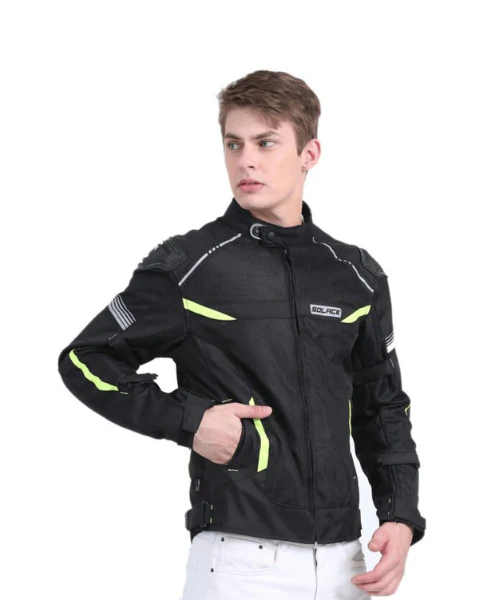 Solace Ramble V2 Motorcycle Riding Jacket - Black Neon - Image 4