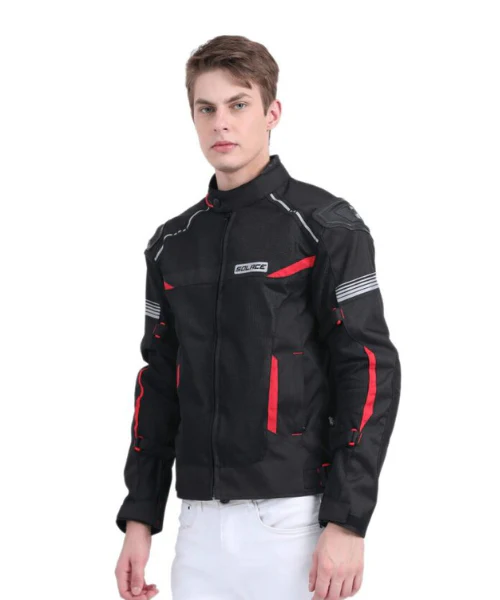 Solace Ramble V2 Motorcycle Riding Jacket - Black Red - Image 3