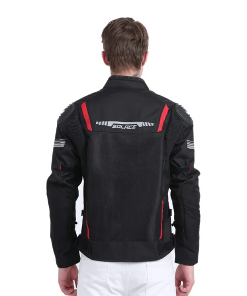 Solace Ramble V2 Motorcycle Riding Jacket - Black Red - Image 5